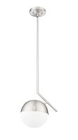 One Light Pendant by Z-Lite - Realm Sphere Collection, Brushed Nickel Finish - 7517P11-BN