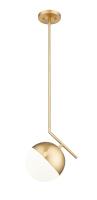 One Light Pendant by Z-Lite - Realm Sphere Collection, Modern Gold Finish - 7517P11-MGLD