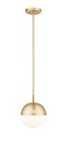 One Light Pendant by Z-Lite - Realm Sphere Collection, Modern Gold Finish - 7517P11-MGLD