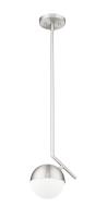 One Light Pendant by Z-Lite - Realm Sphere Collection, Brushed Nickel Finish - 7517P7-BN