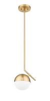 One Light Pendant by Z-Lite - Realm Sphere Collection, Modern Gold Finish - 7517P7-MGLD