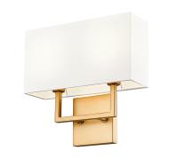 Two Light Wall Sconce by Z-Lite - Saxon Collection, Rubbed Brass Finish - 815-2S-RB