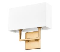 Two Light Wall Sconce by Z-Lite - Saxon Collection, Rubbed Brass Finish - 815-2S-RB