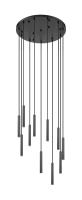 LED Chandelier by Z-Lite - Forest Collection, Matte Black Finish - 919MP12-11R-MB-LED