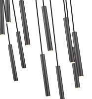 LED Chandelier by Z-Lite - Forest Collection, Matte Black Finish - 919MP12-11R-MB-LED