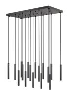 LED Linear Chandelier by Z-Lite - Forest Collection, Matte Black Finish - 919MP12-17L-MB-LED