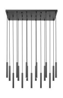 LED Linear Chandelier by Z-Lite - Forest Collection, Matte Black Finish - 919MP12-17L-MB-LED