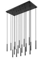 LED Linear Chandelier by Z-Lite - Forest Collection, Matte Black Finish - 919MP12-17L-MB-LED