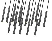 LED Linear Chandelier by Z-Lite - Forest Collection, Matte Black Finish - 919MP12-17L-MB-LED