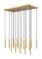 LED Linear Chandelier by Z-Lite - Forest Collection, Modern Gold Finish - 919MP12-17L-MGLD-LED