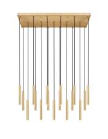 LED Linear Chandelier by Z-Lite - Forest Collection, Modern Gold Finish - 919MP12-17L-MGLD-LED