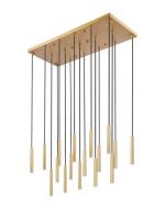 LED Linear Chandelier by Z-Lite - Forest Collection, Modern Gold Finish - 919MP12-17L-MGLD-LED