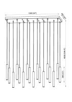 LED Linear Chandelier by Z-Lite - Forest Collection, Modern Gold Finish - 919MP12-17L-MGLD-LED