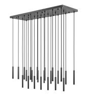 LED Linear Chandelier by Z-Lite - Forest Collection, Matte Black Finish - 919MP12-23L-MB-LED