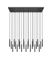 LED Linear Chandelier by Z-Lite - Forest Collection, Matte Black Finish - 919MP12-23L-MB-LED