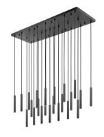 LED Linear Chandelier by Z-Lite - Forest Collection, Matte Black Finish - 919MP12-23L-MB-LED