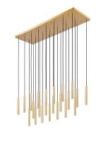 LED Linear Chandelier by Z-Lite - Forest Collection, Modern Gold Finish - 919MP12-23L-MGLD-LED