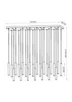 LED Linear Chandelier by Z-Lite - Forest Collection, Modern Gold Finish - 919MP12-23L-MGLD-LED