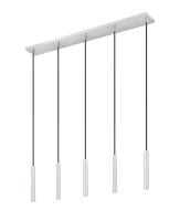 LED Linear Chandelier by Z-Lite - Forest Collection, Brushed Nickel Finish - 919MP12-5L-BN-LED