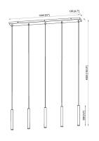 LED Linear Chandelier by Z-Lite - Forest Collection, Brushed Nickel Finish - 919MP12-5L-BN-LED