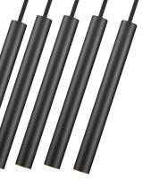 LED Linear Chandelier by Z-Lite - Forest Collection, Matte Black Finish - 919MP12-5L-MB-LED