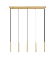 LED Linear Chandelier by Z-Lite - Forest Collection, Modern Gold Finish - 919MP12-5L-MGLD-LED