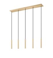 LED Linear Chandelier by Z-Lite - Forest Collection, Modern Gold Finish - 919MP12-5L-MGLD-LED