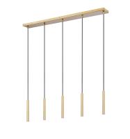 LED Linear Chandelier by Z-Lite - Forest Collection, Modern Gold Finish - 919MP12-5L-MGLD-LED