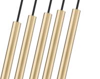 LED Linear Chandelier by Z-Lite - Forest Collection, Modern Gold Finish - 919MP12-5L-MGLD-LED