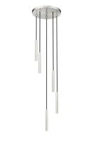 LED Chandelier by Z-Lite - Forest Collection, Brushed Nickel Finish - 919MP12-5R-BN-LED