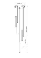 LED Chandelier by Z-Lite - Forest Collection, Modern Gold Finish - 919MP12-5R-MGLD-LED