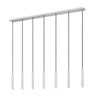 LED Linear Chandelier by Z-Lite - Forest Collection, Brushed Nickel Finish - 919MP12-7L-BN-LED