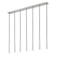 LED Linear Chandelier by Z-Lite - Forest Collection, Brushed Nickel Finish - 919MP12-7L-BN-LED