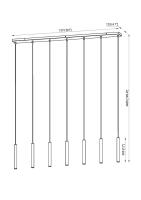 LED Linear Chandelier by Z-Lite - Forest Collection, Brushed Nickel Finish - 919MP12-7L-BN-LED