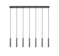 LED Linear Chandelier by Z-Lite - Forest Collection, Matte Black Finish - 919MP12-7L-MB-LED