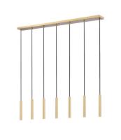 LED Linear Chandelier by Z-Lite - Forest Collection, Modern Gold Finish - 919MP12-7L-MGLD-LED