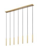 LED Linear Chandelier by Z-Lite - Forest Collection, Modern Gold Finish - 919MP12-7L-MGLD-LED