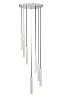 LED Chandelier by Z-Lite - Forest Collection, Brushed Nickel Finish - 919MP12-7R-BN-LED