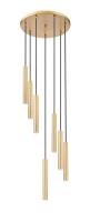 LED Chandelier by Z-Lite - Forest Collection, Modern Gold Finish - 919MP12-7R-MGLD-LED