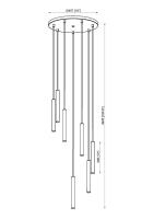 LED Chandelier by Z-Lite - Forest Collection, Modern Gold Finish - 919MP12-7R-MGLD-LED