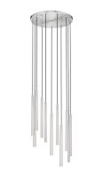LED Chandelier by Z-Lite - Forest Collection, Brushed Nickel Finish - 919MP24-11R-BN-LED