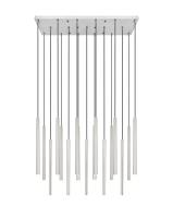 LED Linear Chandelier by Z-Lite - Forest Collection, Brushed Nickel Finish - 919MP24-17L-BN-LED