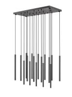LED Linear Chandelier by Z-Lite - Forest Collection, Matte Black Finish - 919MP24-17L-MB-LED
