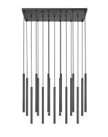 LED Linear Chandelier by Z-Lite - Forest Collection, Matte Black Finish - 919MP24-17L-MB-LED