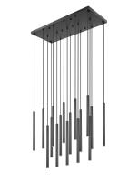 LED Linear Chandelier by Z-Lite - Forest Collection, Matte Black Finish - 919MP24-17L-MB-LED