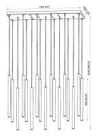 LED Linear Chandelier by Z-Lite - Forest Collection, Matte Black Finish - 919MP24-17L-MB-LED