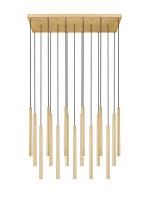 LED Linear Chandelier by Z-Lite - Forest Collection, Modern Gold Finish - 919MP24-17L-MGLD-LED
