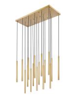 LED Linear Chandelier by Z-Lite - Forest Collection, Modern Gold Finish - 919MP24-17L-MGLD-LED