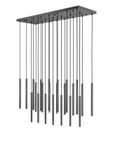 LED Linear Chandelier by Z-Lite - Forest Collection, Matte Black Finish - 919MP24-23L-MB-LED