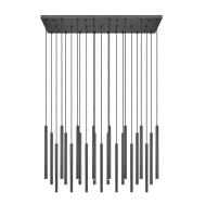 LED Linear Chandelier by Z-Lite - Forest Collection, Matte Black Finish - 919MP24-23L-MB-LED